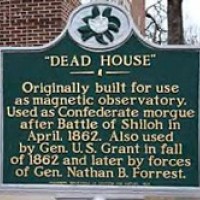Historical marker for the "Dead House" on the Ole Miss campus