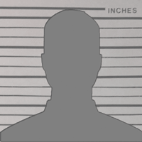 Silhouette of a person with a height chart in the background