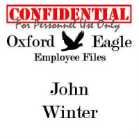 Oxford Eagle logo with "John Winter personnel file - Confidential" label