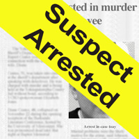 The local newspaper reports on the arrest of Diane Coates' alleged killer