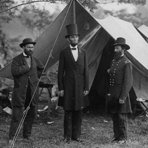 President Lincoln at the Antietam Civil War battlesite