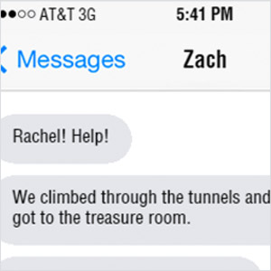 Rachel received some disturbing text messages from Zach on Sunday evening
