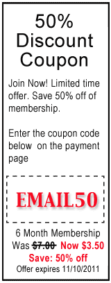 50% off coupon 50% off 6-month membership