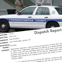YCSD call/dispatch reports re: dark vehicles