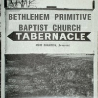 Old photo of the Bethlehem Primitive Baptist Church sign