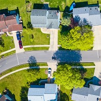 Bird's eye view of the victim's neighborhood