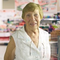 Older woman with blonde hair