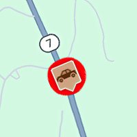 Excerpt of a map highlighting the location where a speeding ticket was issued