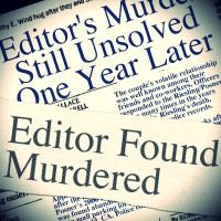 Assortment of newspaper headlines