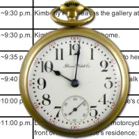 Pocket watch with a timeline in the background