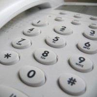 Number keys on a landline telephone