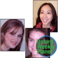 Three young women with the Oxford Weekly Planet logo in the foreground