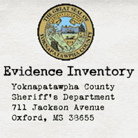 Inventory of evidence collected at the Hammond homicide scene