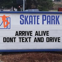 Skate park changeable letter sign