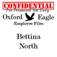 Oxford Eagle logo with "Bettina North personnel file - Confidential" label