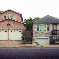 Single-family houses on a street