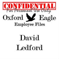 Oxford Eagle logo with "David Ledford personnel file - Confidential" label