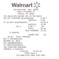 Retail receipt excerpt