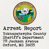 Seal of Yoknapatawpha County with Arrest Report label