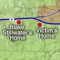 Excerpt of an updated map showing additional locations of interest in the Holloway homicide investigation