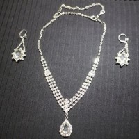 diamond earrings and necklace