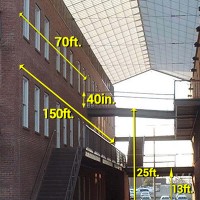 Office building with distance measurements