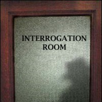 Door marked "Interrogation Room"