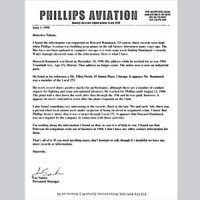 Letter on Phillips Aviation letterhead