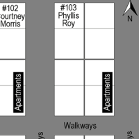 Excerpt of a diagram showing apartment locations