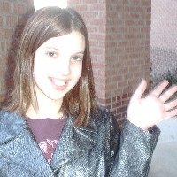 Teenage girl with shoulder-length dark hair