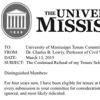 Prof. Lowry tenure memo