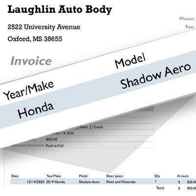 Laughlin customer invoice