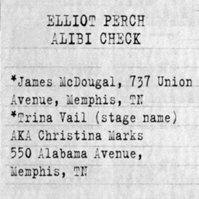 Elliot Perch alibi check