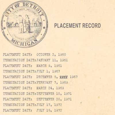 Social Services placement record