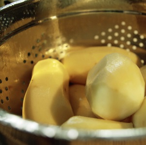 peeled potatoes