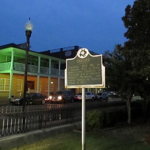Historical marker on the Oxford, MS city square