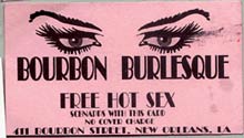 Bourbon Burlesque business card