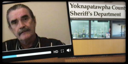 Screenshot of an interview video alongside a photo of the YCSD reception desk