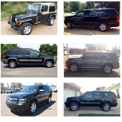 SUV lineup shown to the witnesses
