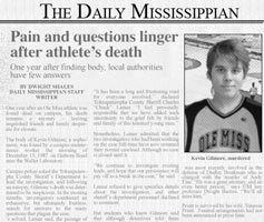 The student newspaper covers the anniversary of Kevin Gilmore's death