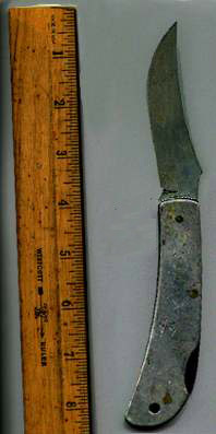 Knife found near Toby Tubby Creek