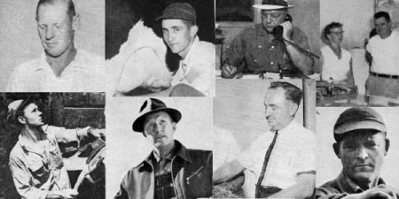Collage of a old photos of men who were suspects in the Izard murders