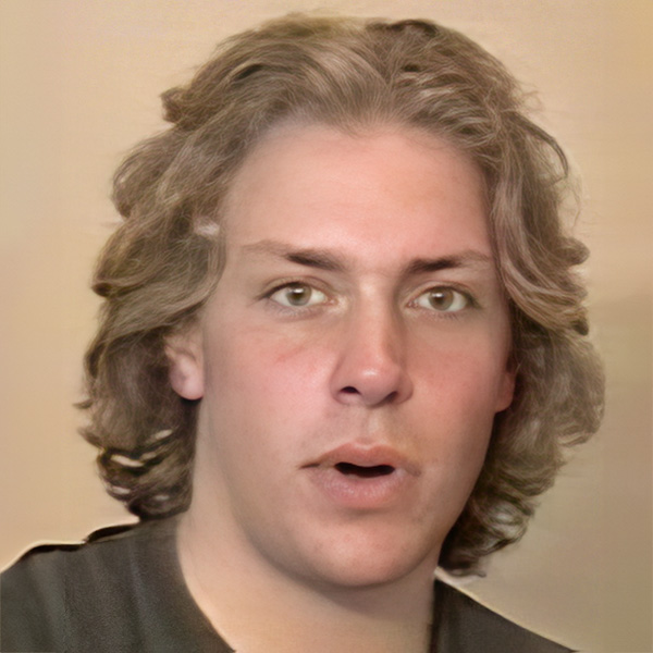Young man with dark blond hair