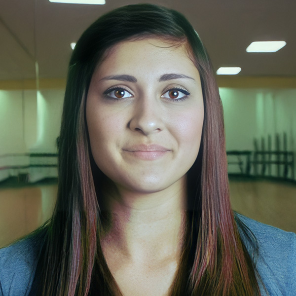 Young woman with long dark hair