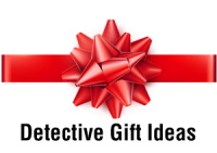 Gift bow with the label: Detective Gift Ideas