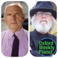 Bruno Coleman and Philip Fontaine with the Oxford Weekly Planet logo in the foreground
