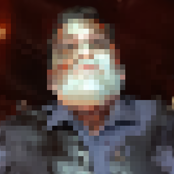 Pixelated photo of deceased man wearing zombie makeup