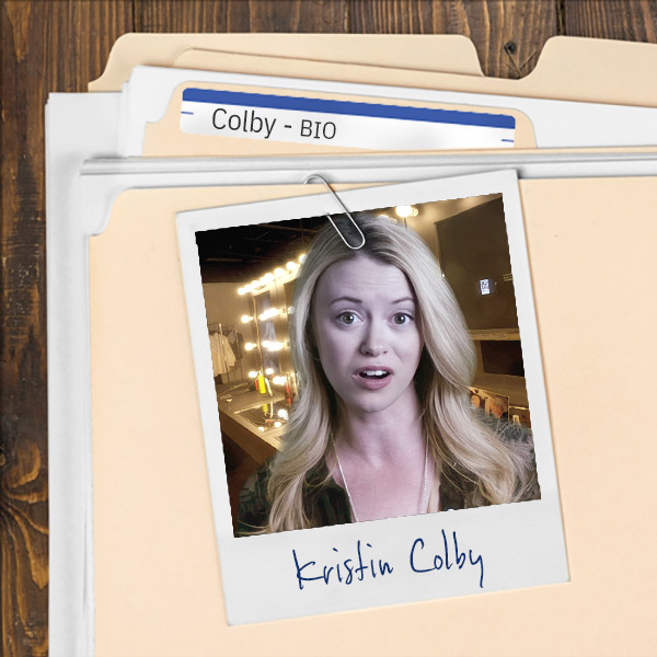 A file folder with a photo of a attractive young woman with long blonde hair