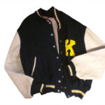 A picture of a jock jacket with the letter K on the right half