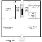 map layout of the first floor.
